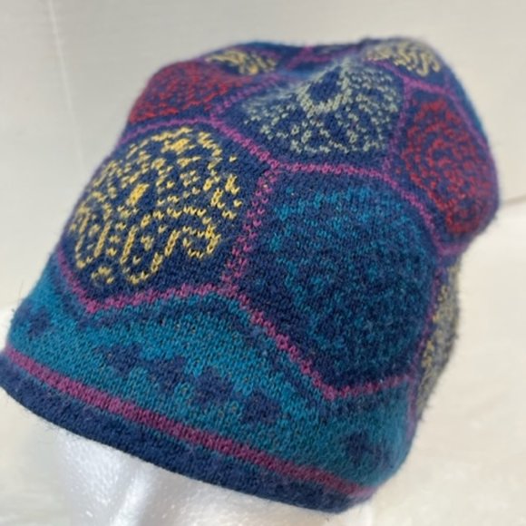 VTG Patagonia Wool Winter Ski Hat Beanie w/ Pom Pom Tassel Pom Portugal Large - Picture 3 of 9